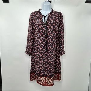 Coach long sleeve silk  floral summer dress size 0